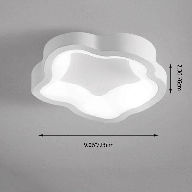 Contemporary Scandinavian Iron Acrylic Flower Round Cloud LED Flush Mount Ceiling Light For Hallway