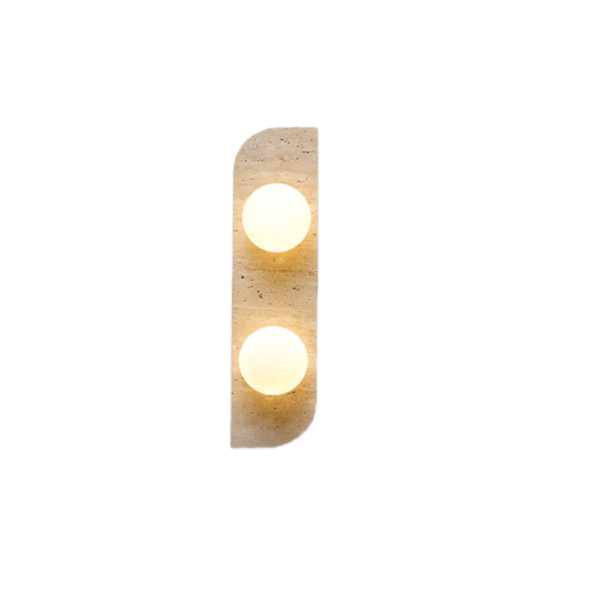 Contemporary Nordic Travertine Glass Strip Ball 1/2/3 Light Wall Sconce Lamp For Hallway