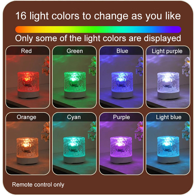 Contemporary Creative USB Rechargeable Acrylic Cylinder Ripple LED Table Lamp Night Light For Bedroom