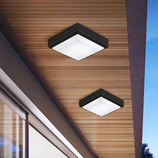 Modern Simplicity Waterproof Aluminum Acrylic Square Line LED Outdoor Flush Mount Ceiling Light For Outdoor Patio