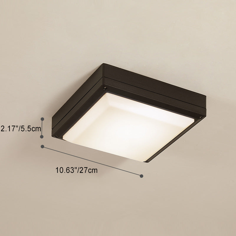 Modern Simplicity Waterproof Aluminum Acrylic Square Line LED Outdoor Flush Mount Ceiling Light For Outdoor Patio
