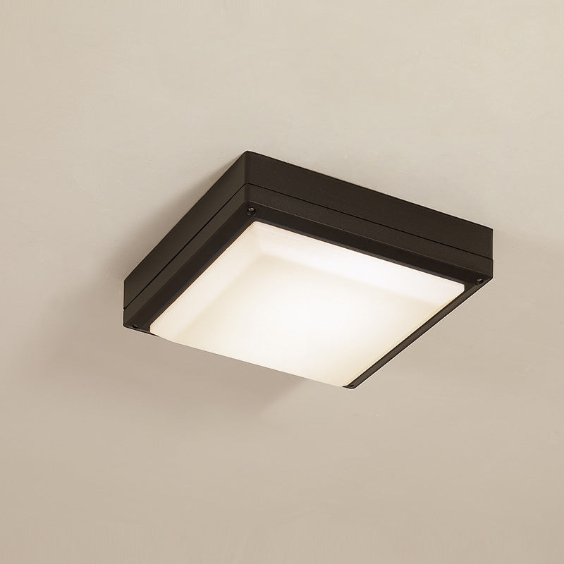 Modern Simplicity Waterproof Aluminum Acrylic Square Line LED Outdoor Flush Mount Ceiling Light For Outdoor Patio