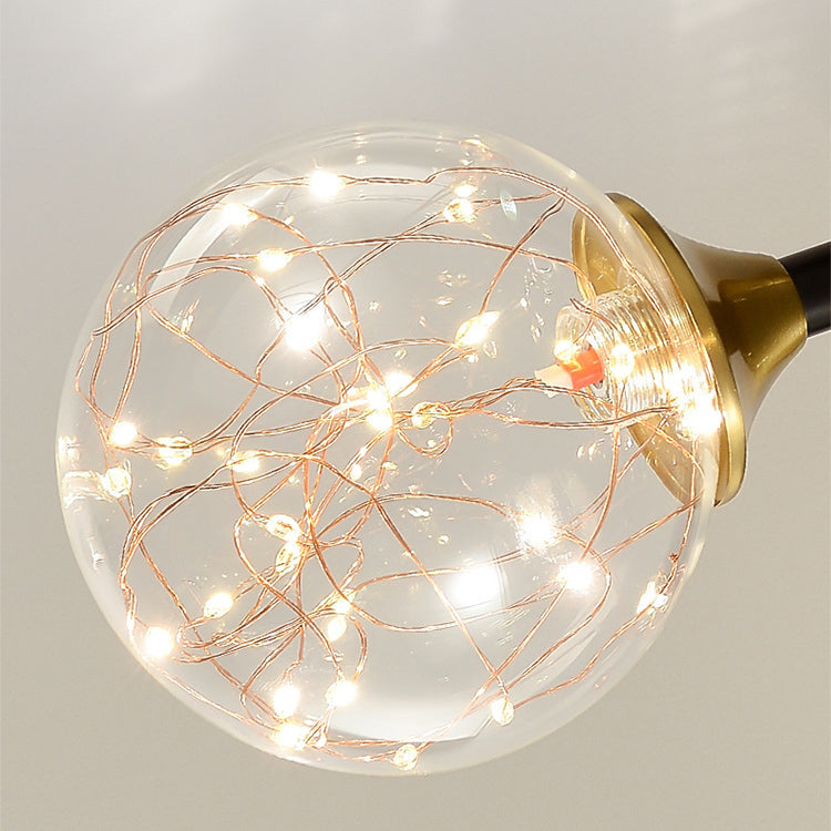 Contemporary Scandinavian Hardware Glass Starry Sky Ball Spotlight 1/2 Light LED Semi-Flush Mount Ceiling Light For Hallway