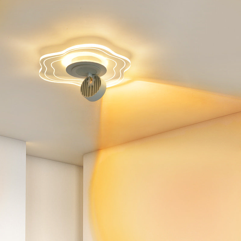 Contemporary Nordic Iron Aluminum Acrylic Flower Cloud Sunset Spotlight LED Flush Mount Ceiling Light For Hallway