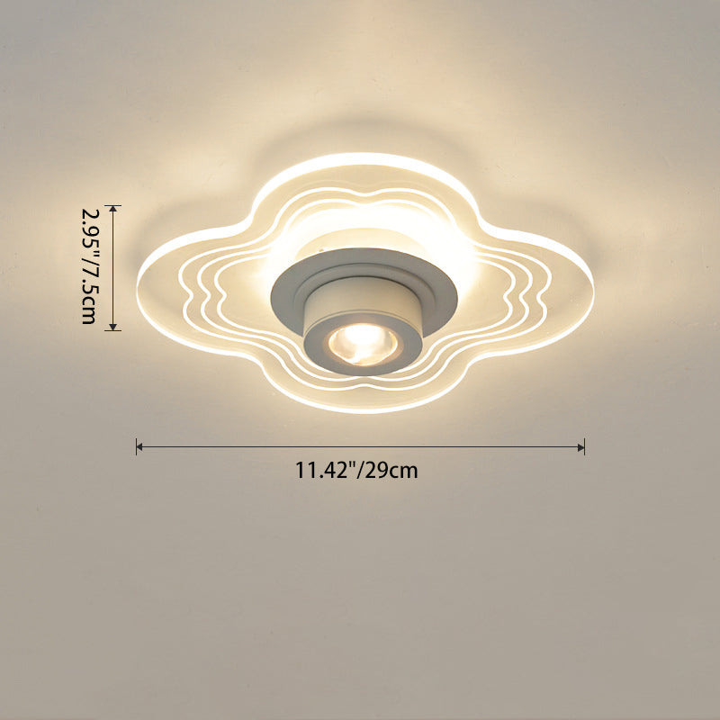 Contemporary Nordic Iron Aluminum Acrylic Flower Cloud Sunset Spotlight LED Flush Mount Ceiling Light For Hallway
