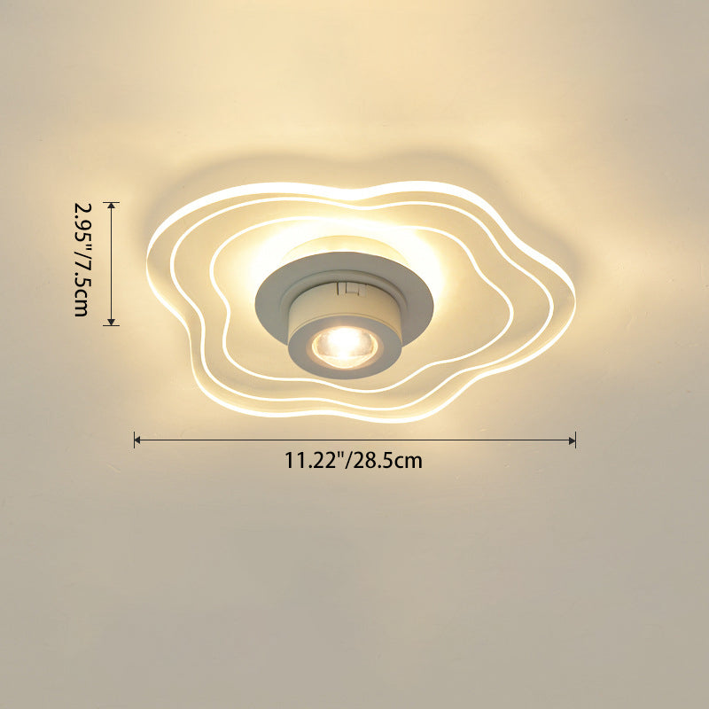 Contemporary Nordic Iron Aluminum Acrylic Flower Cloud Sunset Spotlight LED Flush Mount Ceiling Light For Hallway