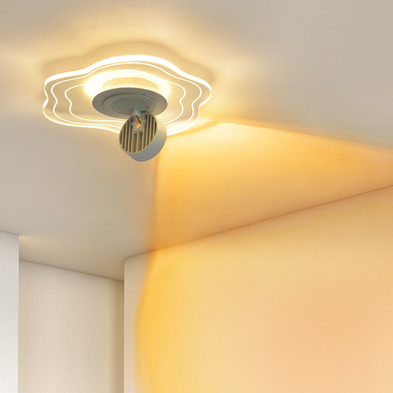 Contemporary Nordic Iron Aluminum Acrylic Flower Cloud Sunset Spotlight LED Flush Mount Ceiling Light For Hallway