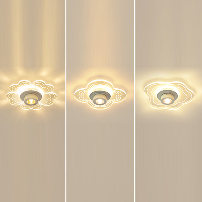 Contemporary Nordic Iron Aluminum Acrylic Flower Cloud Sunset Spotlight LED Flush Mount Ceiling Light For Hallway