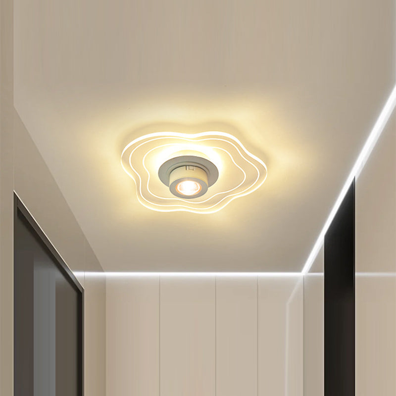 Contemporary Nordic Iron Aluminum Acrylic Flower Cloud Sunset Spotlight LED Flush Mount Ceiling Light For Hallway