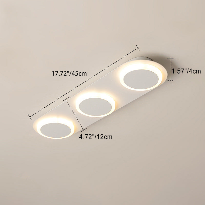 Modern Simplicity Iron Acrylic Square Round Strip LED Semi-Flush Mount Ceiling Light For Hallway