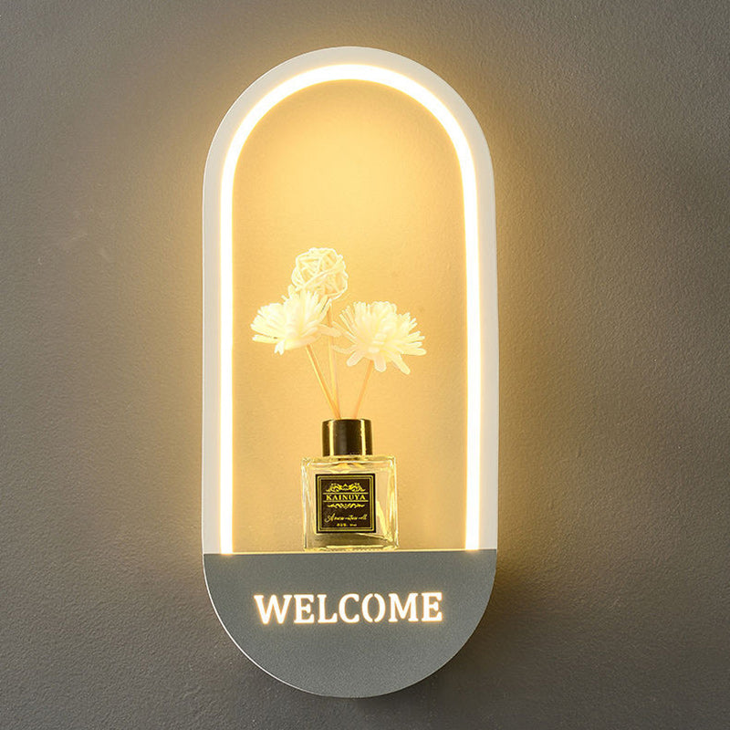 Contemporary Nordic Iron PVC Elliptical Perfume Swan LED Wall Sconce Lamp For Bedside