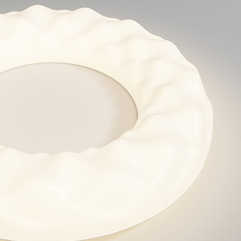 Traditional French Iron PE Cloud Cookie Round LED Flush Mount Ceiling Light For Bedroom