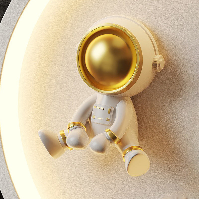 Contemporary Nordic Iron Acrylic Resin Kids Moon Astronaut Round Cloud Heart LED Wall Sconce Lamp For Bedside