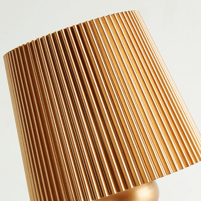 Contemporary Retro Rechargeable Iron ABS Striped Column LED Table Lamp Night Light For Bedside