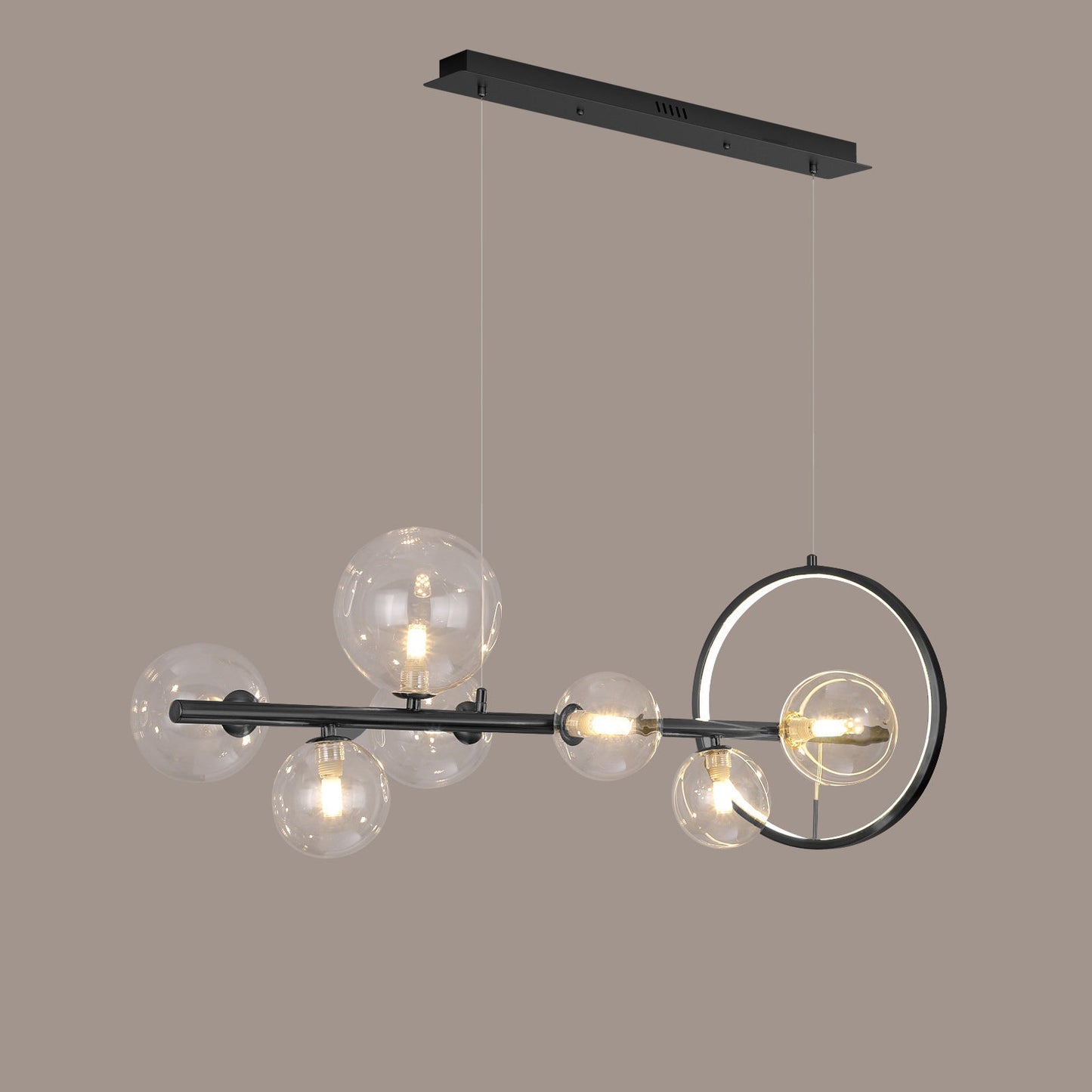 Modern Simplicity Iron Glass Ball Bubble 7/10 Light Chandeliers Island Light For Dining Room