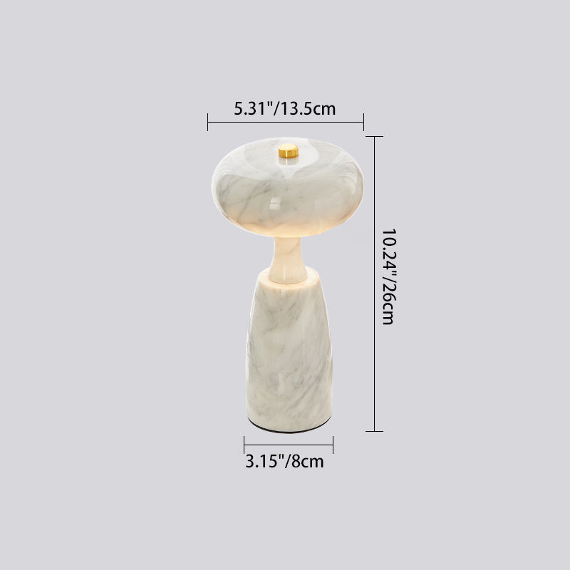 Traditional Japanese Rechargeable Marble Pattern Acrylic Column LED Table Lamp For Bedside