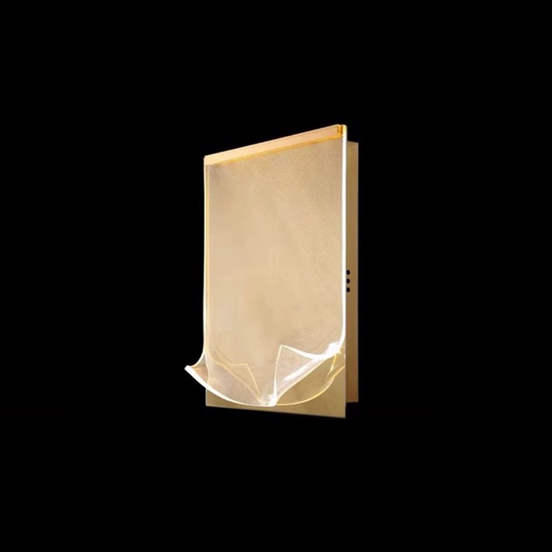 Contemporary Creative Stainless Steel Acrylic Rectangular Book-like Folded LED Wall Sconce Lamp For Hallway