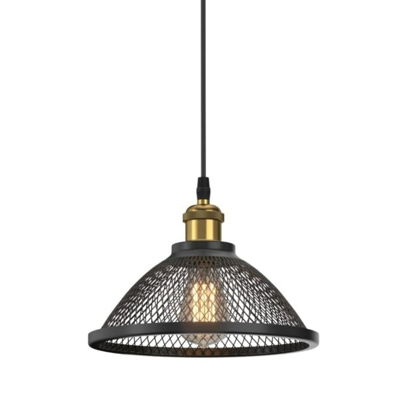 Contemporary Industrial Iron Conic Cage 1-Light Pendant Light For Dining Room
