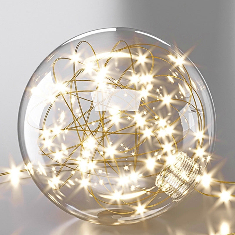 Contemporary Nordic Iron Acrylic Four Leaf Clover Starry Star Ball LED Semi-Flush Mount Ceiling Light For Bedroom