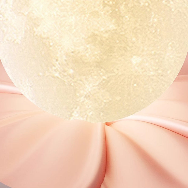 Contemporary Nordic Resin PLA Moon Floral 1-Light Semi-Flush Mount Ceiling Light For Hallway