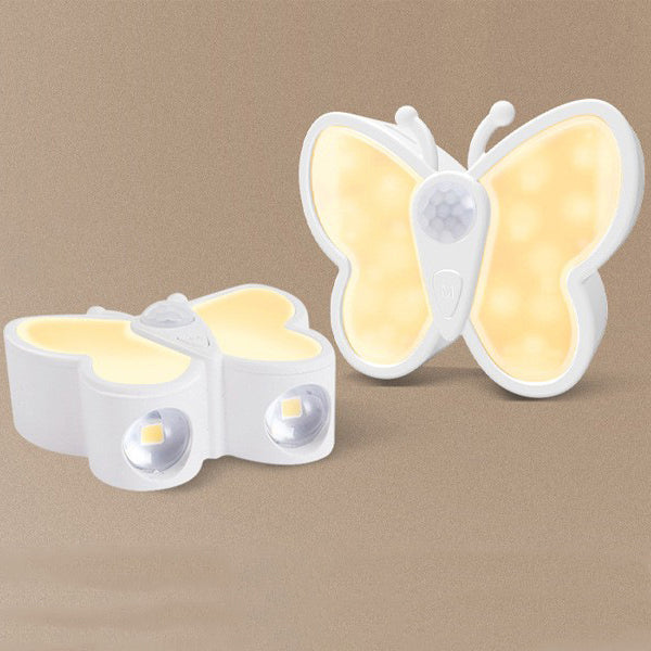 Modern Simplicity Rechargeable Human Sensor Magnetic Plastic Butterfly LED Wall Sconce Lamp Night Light For Bedside