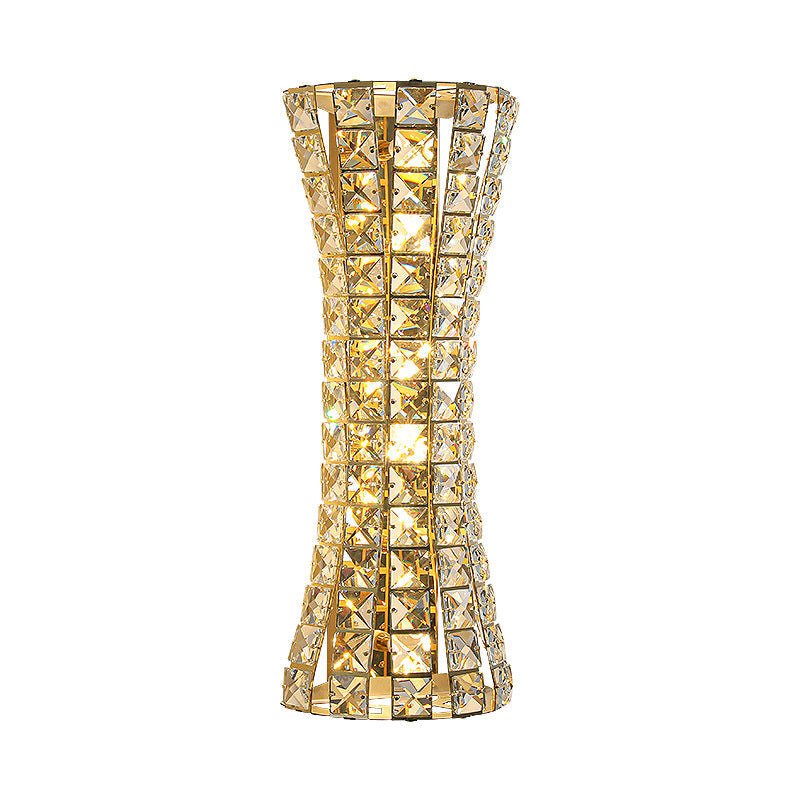 Modern Luxury Crystal Stainless Steel Column H-curve 4/6 Light Wall Sconce Lamp For Hallway
