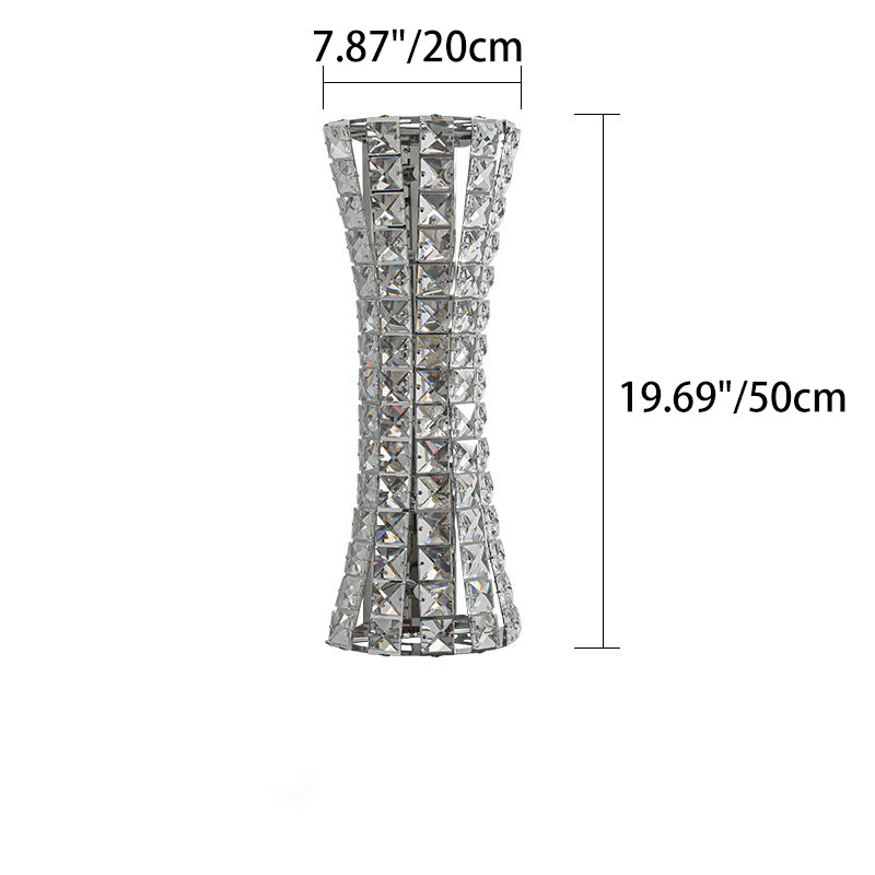 Modern Luxury Crystal Stainless Steel Column H-curve 4/6 Light Wall Sconce Lamp For Hallway