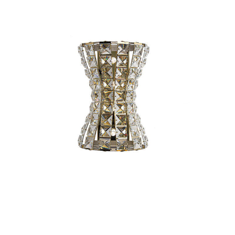 Modern Luxury Crystal Stainless Steel Column H-curve 4/6 Light Wall Sconce Lamp For Hallway