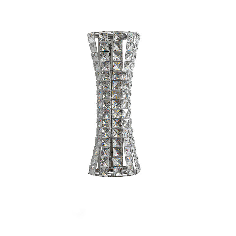 Modern Luxury Crystal Stainless Steel Column H-curve 4/6 Light Wall Sconce Lamp For Hallway
