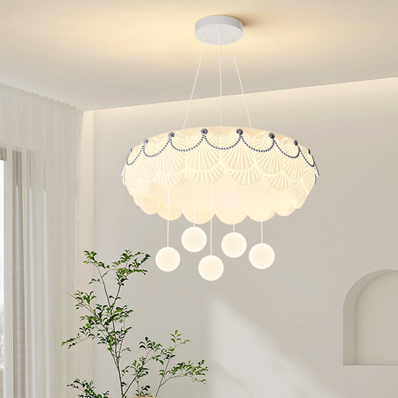 ثريات LED دائرية معلقة مصنوعة من الحديد الفرنسي التقليدي لغرفة النوم