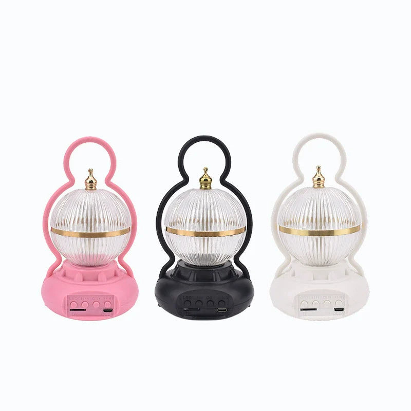 Contemporary Creative Rechargeable Bluetooth Audio Aluminum ABS PS Ball Gourd LED Table Lamp Night Light For Bedside