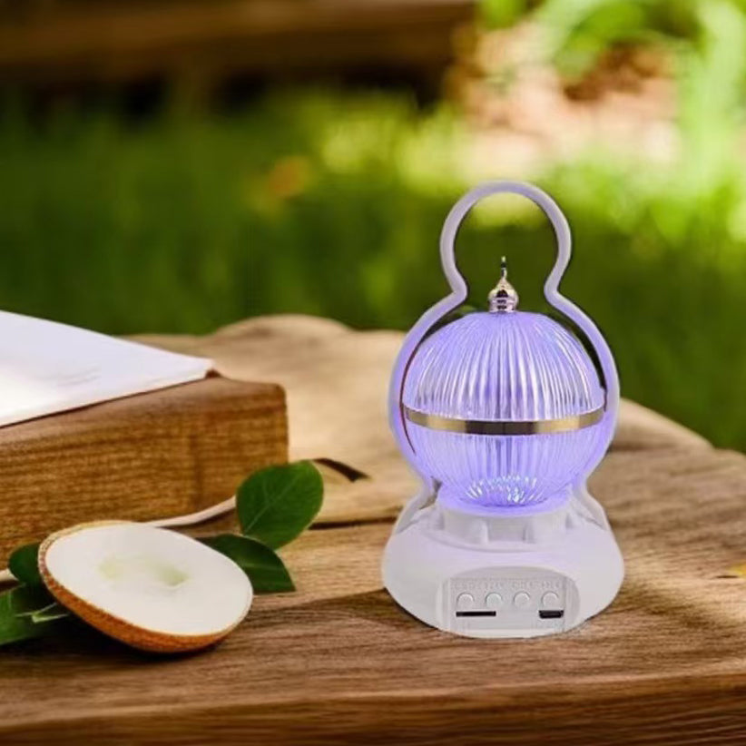 Contemporary Creative Rechargeable Bluetooth Audio Aluminum ABS PS Ball Gourd LED Table Lamp Night Light For Bedside