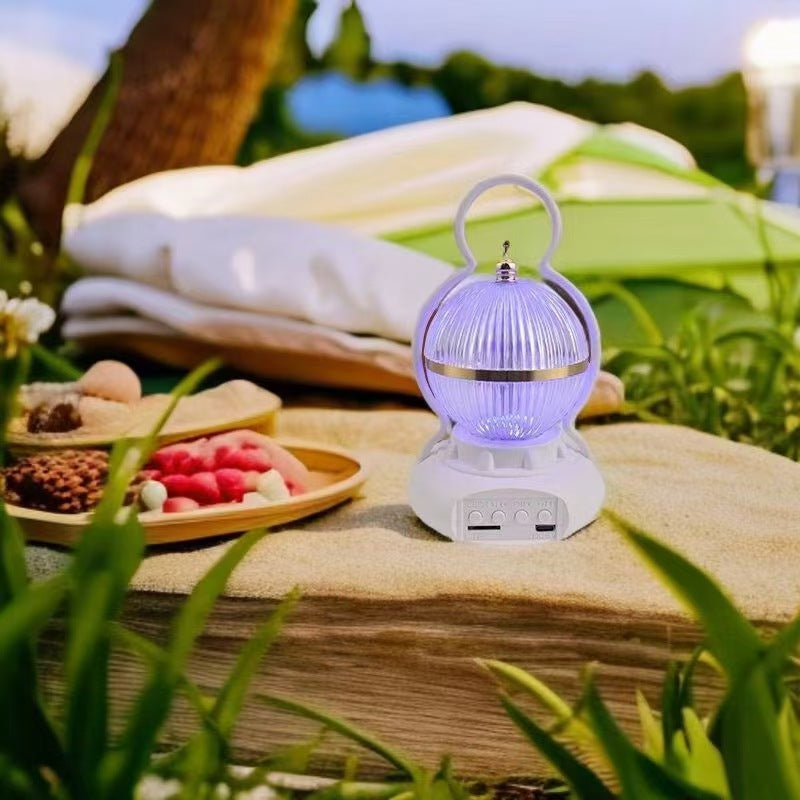 Contemporary Creative Rechargeable Bluetooth Audio Aluminum ABS PS Ball Gourd LED Table Lamp Night Light For Bedside