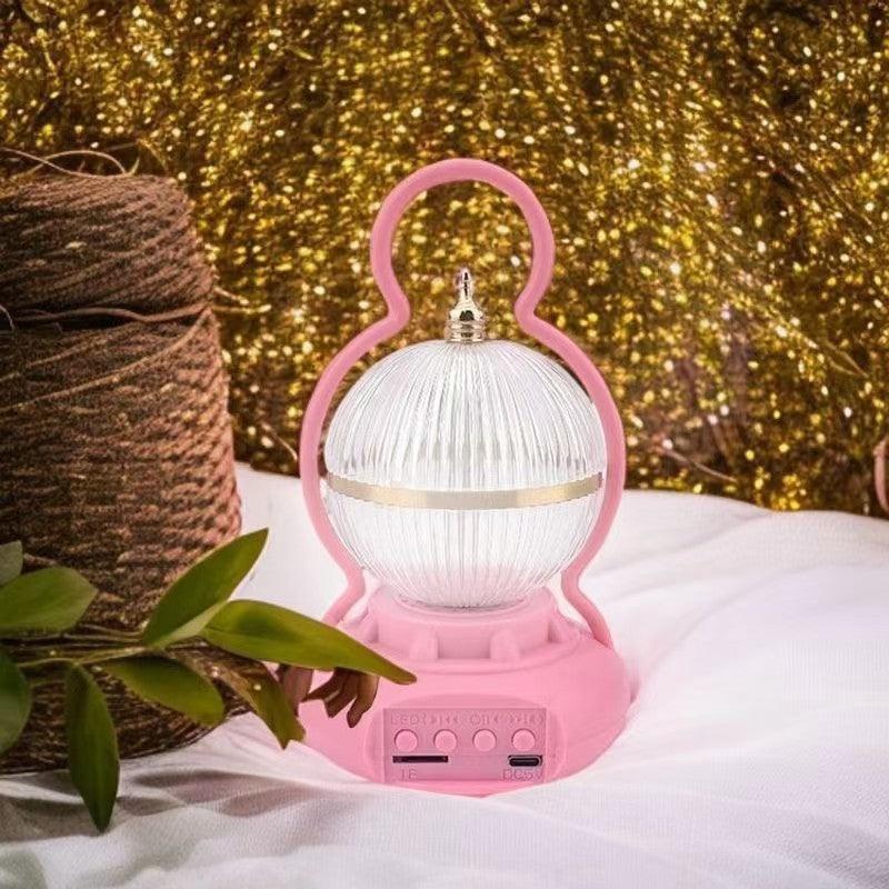 Contemporary Creative Rechargeable Bluetooth Audio Aluminum ABS PS Ball Gourd LED Table Lamp Night Light For Bedside