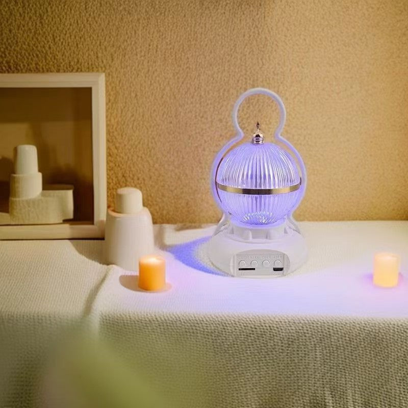 Contemporary Creative Rechargeable Bluetooth Audio Aluminum ABS PS Ball Gourd LED Table Lamp Night Light For Bedside