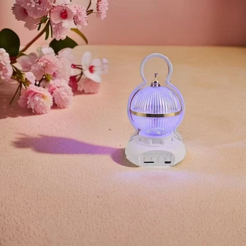 Contemporary Creative Rechargeable Bluetooth Audio Aluminum ABS PS Ball Gourd LED Table Lamp Night Light For Bedside