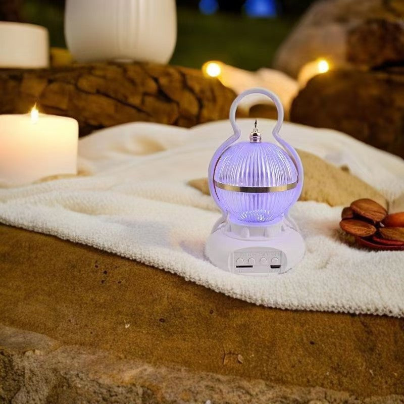 Contemporary Creative Rechargeable Bluetooth Audio Aluminum ABS PS Ball Gourd LED Table Lamp Night Light For Bedside