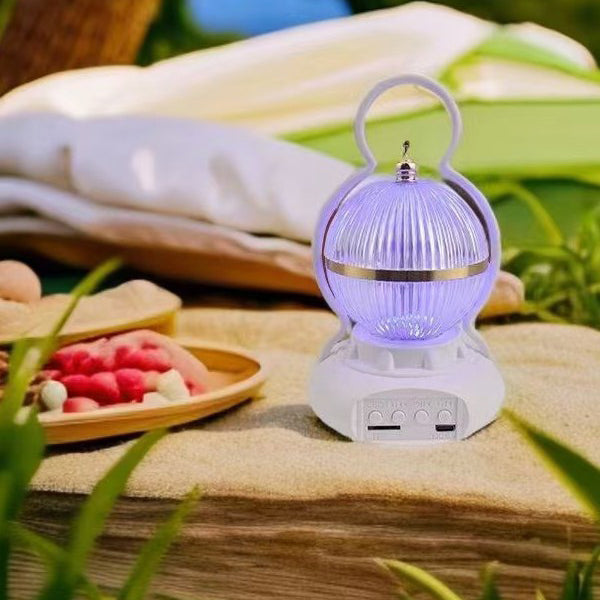 Contemporary Creative Rechargeable Bluetooth Audio Aluminum ABS PS Ball Gourd LED Table Lamp Night Light For Bedside