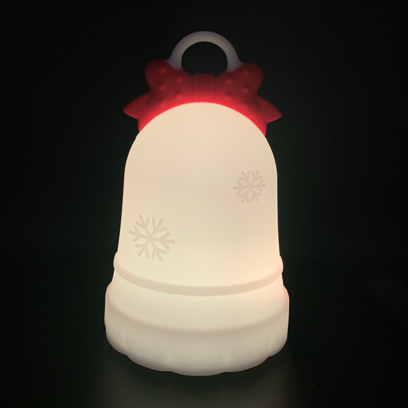 Contemporary Creative Rechargeable Battery ABS Silica Bell Snow Decoration LED Table Lamp Night Light For Bedside
