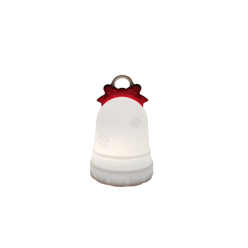 Contemporary Creative Rechargeable Battery ABS Silica Bell Snow Decoration LED Table Lamp Night Light For Bedside