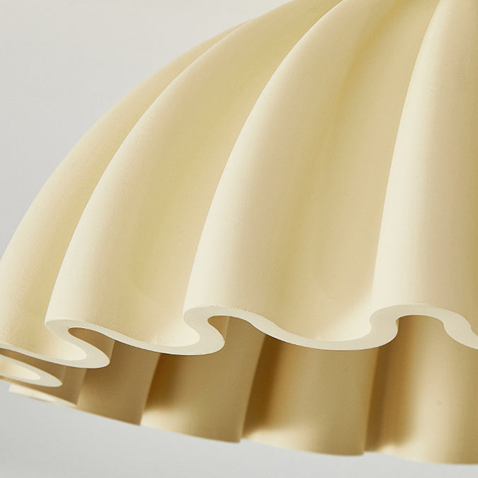 Traditional French Resin Metal Bowl Ruffle 2-Light Semi-Flush Mount Ceiling Light For Hallway