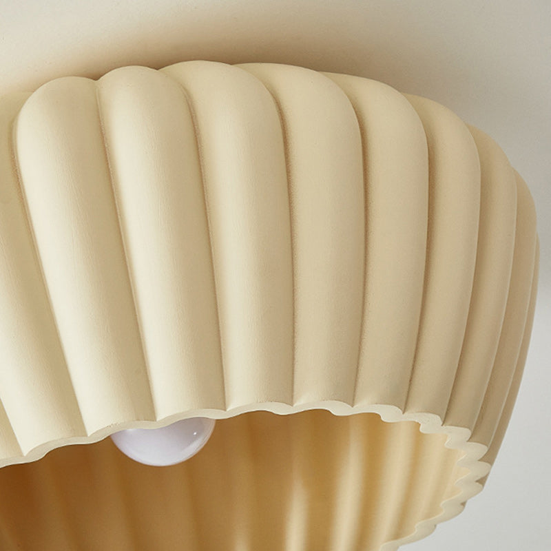 伝統的なフランス製樹脂ボウルストライプ柄1灯フラッシュマウント天井照明(廊下用)