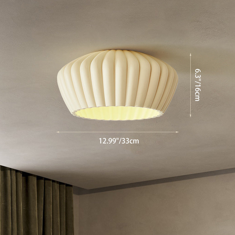 Traditional French Resin Bowl Striped 1-Light Flush Mount Ceiling Light For Hallway