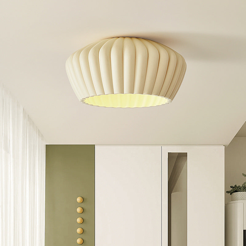 Traditional French Resin Bowl Striped 1-Light Flush Mount Ceiling Light For Hallway