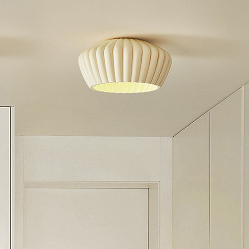 Traditional French Resin Bowl Striped 1-Light Flush Mount Ceiling Light For Hallway
