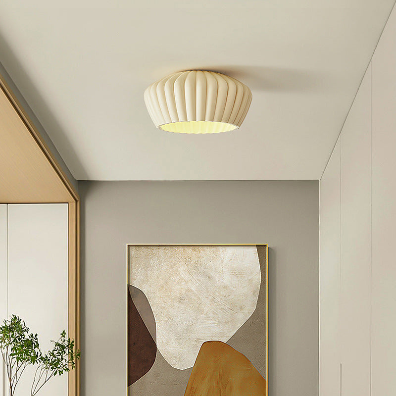 Traditional French Resin Bowl Striped 1-Light Flush Mount Ceiling Light For Hallway