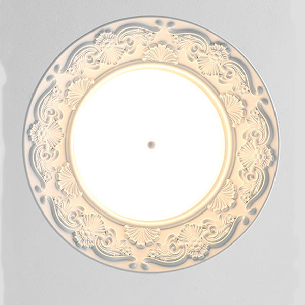 Traditional French Resin PE Wood Hardware Dome Flying Saucer LED Pendant Light For Dining Room