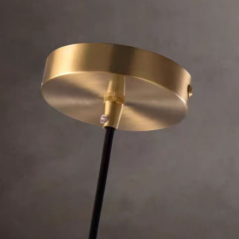 Traditional Chinese Copper Marble Cylinder Propitious Cloud LED Pendant Light For Bedside