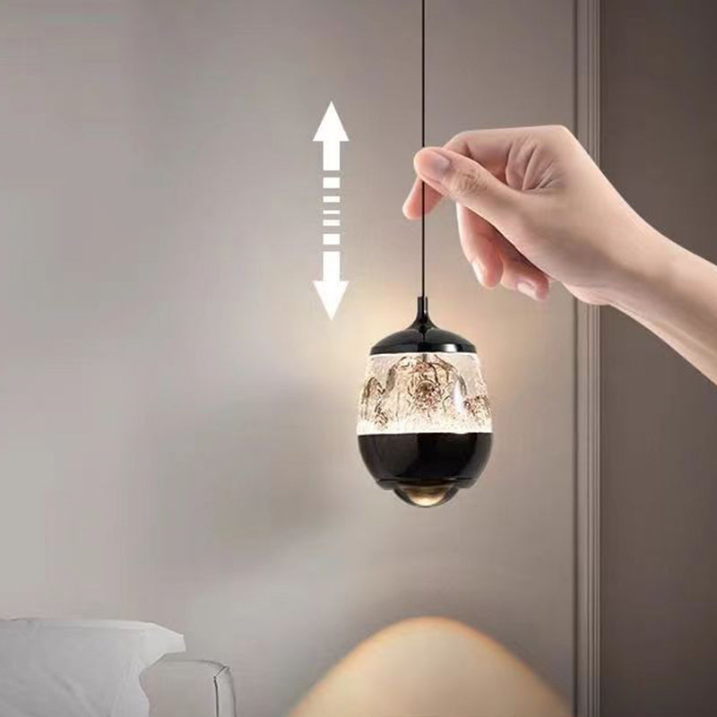 مصباح LED بيضاوي الشكل من الألومنيوم الأكريليكي الإسكندنافي المعاصر، قابل للرفع على شكل جبل ثلجي، مناسب لجانب السرير