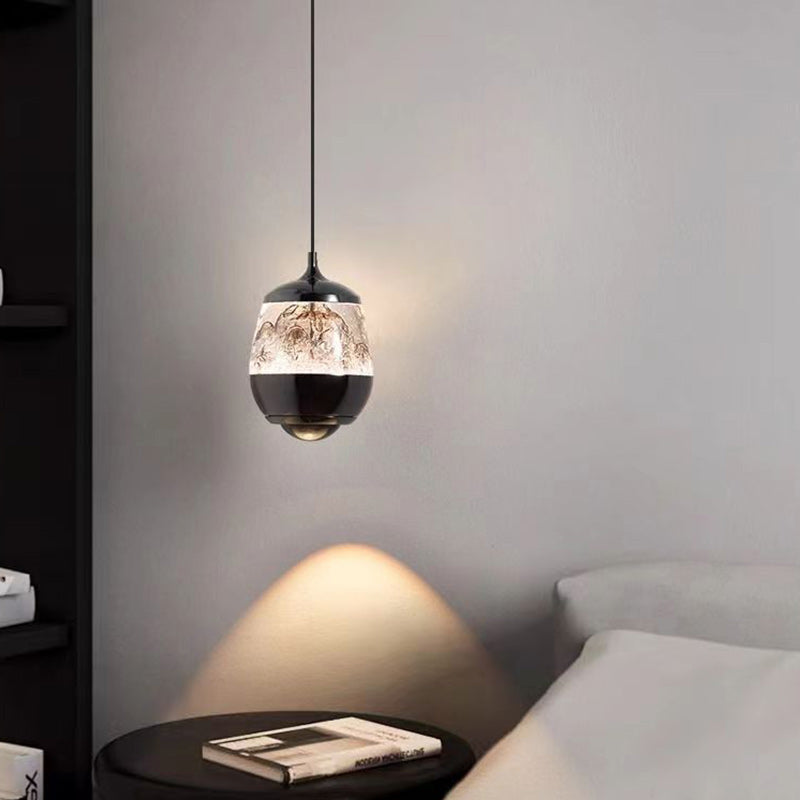 مصباح LED بيضاوي الشكل من الألومنيوم الأكريليكي الإسكندنافي المعاصر، قابل للرفع على شكل جبل ثلجي، مناسب لجانب السرير